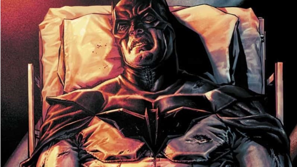 Batman lying on a gurney in Batman: Damned