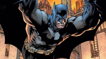Batman jumping through the air