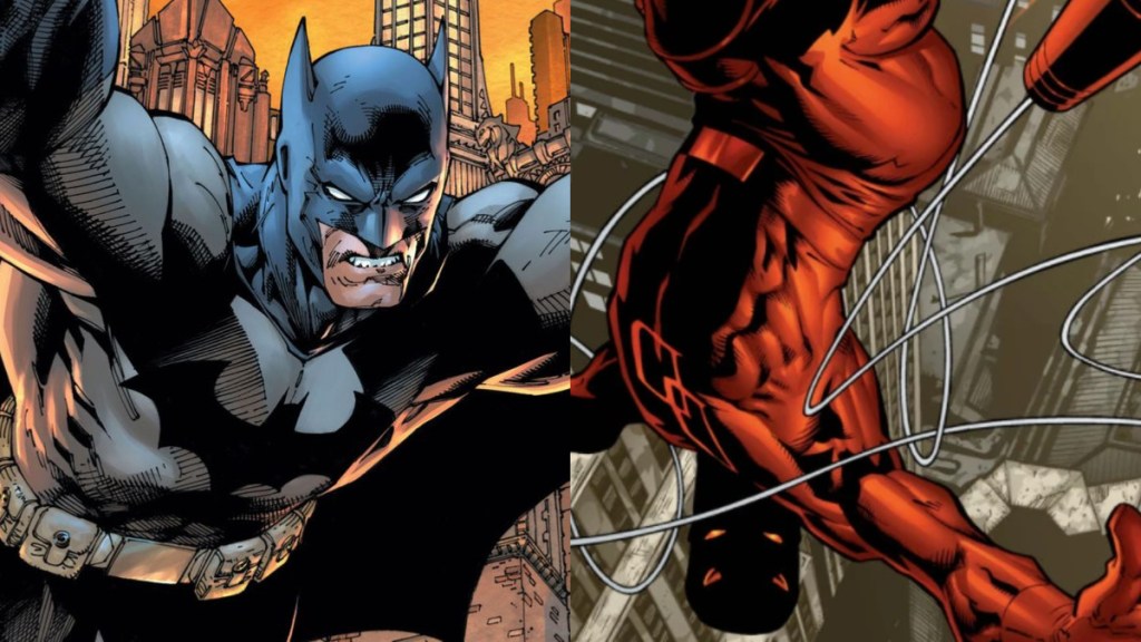 A split image of Batman and Daredevil