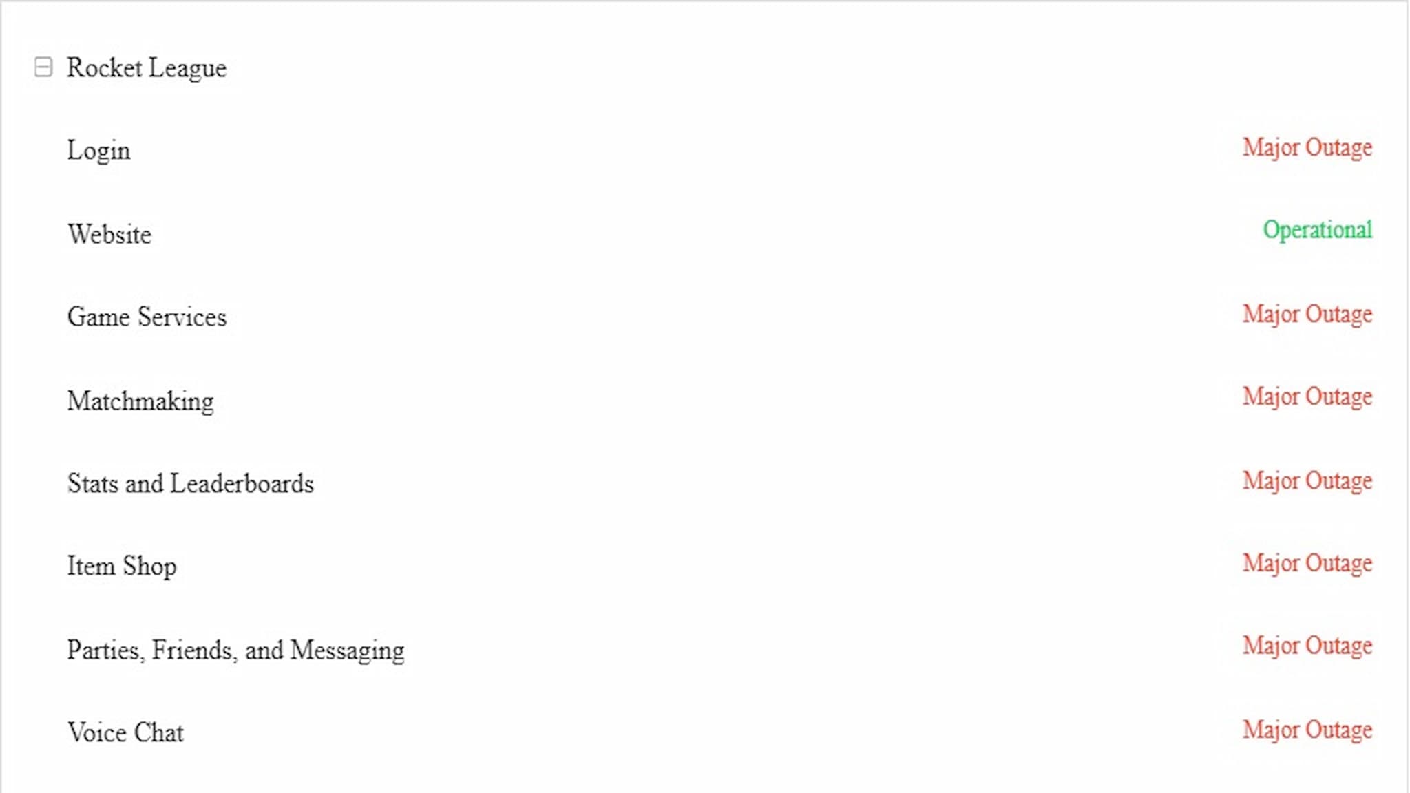 Rocket League Servers Are Down