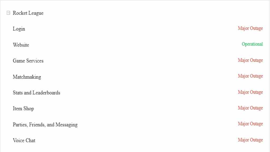 Rocket League Online Services Status
