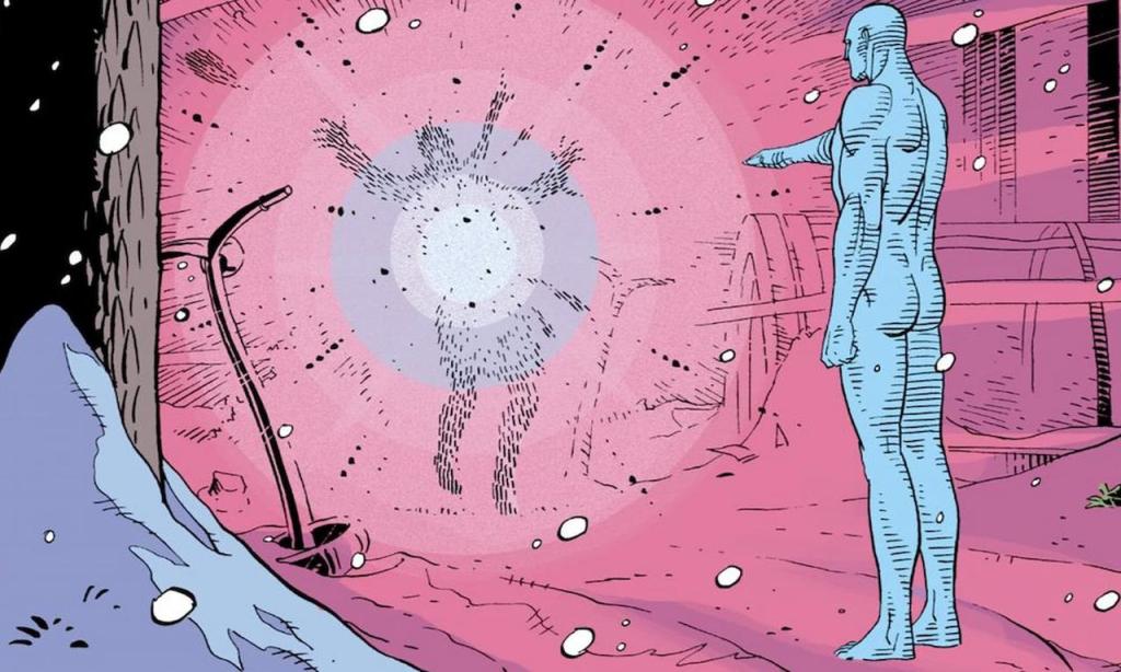 Doctor Manhattan matando a Rorschach en Watchmen # 12