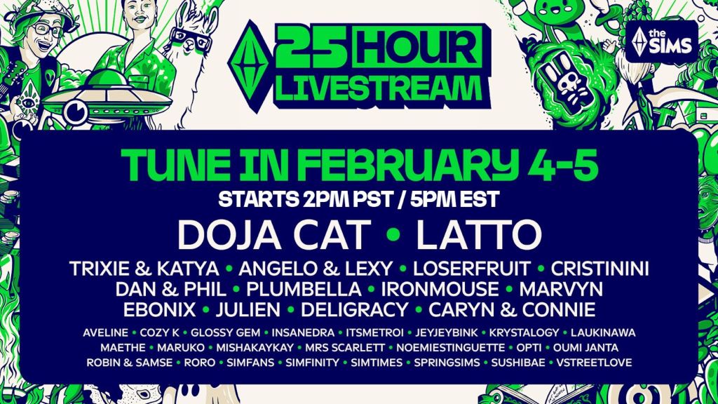 Sims 24-Hour Livestream Lineup