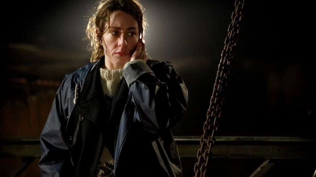 Sofie Gråbøl como inspectora detective Sarah Lund en asesinato