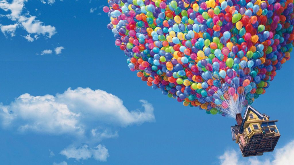 The floating balloon house of Pixar's Up