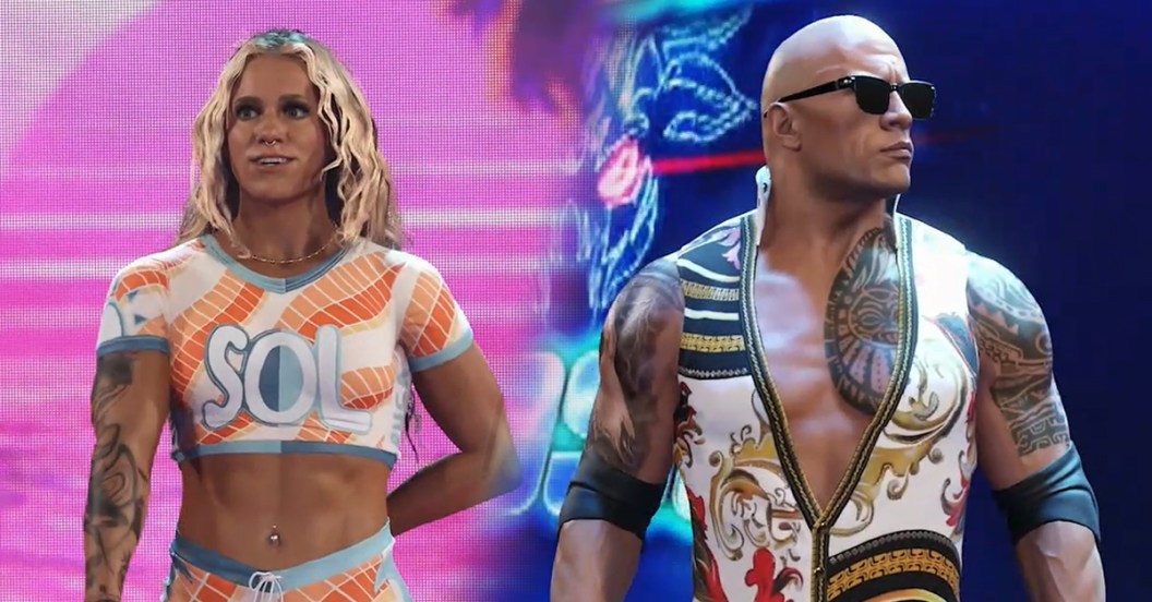 WWE 2K25's Sol Ruca and The Rock