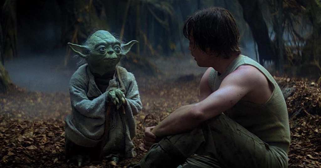 Yoda speaking to LUke Skywalker during Jedi training in Star Wars: Episode V: The Empire Strikes Back