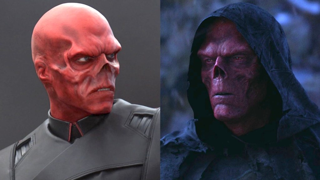 Hugo Weaving and Ross Marquand as Red Skull