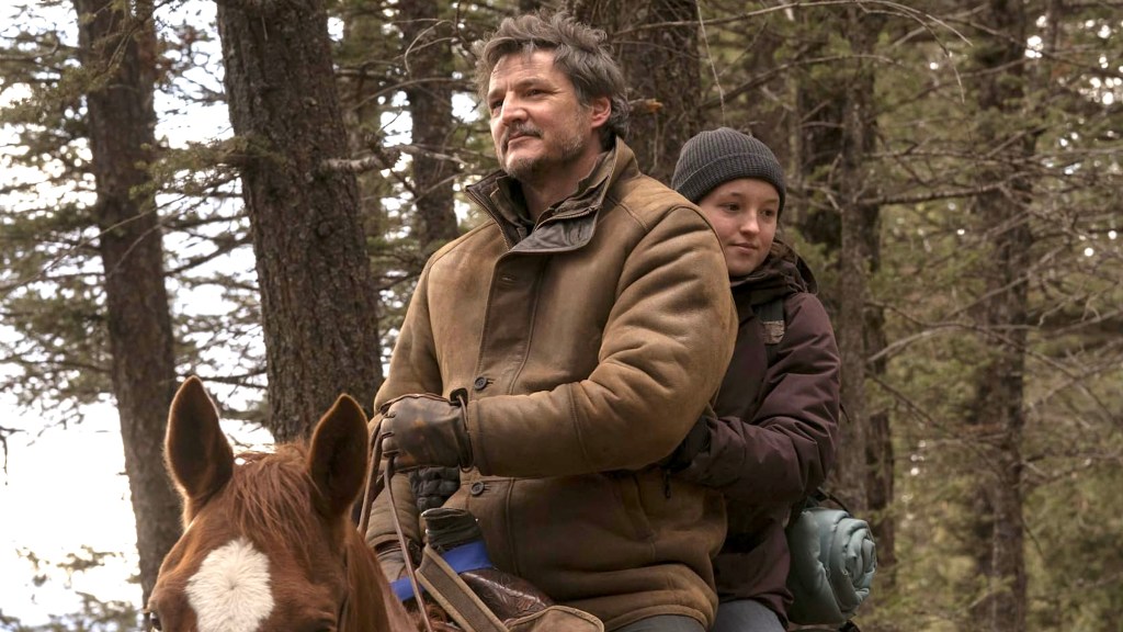 Pedro Pascal and Bella Ramsey in The Last of Us