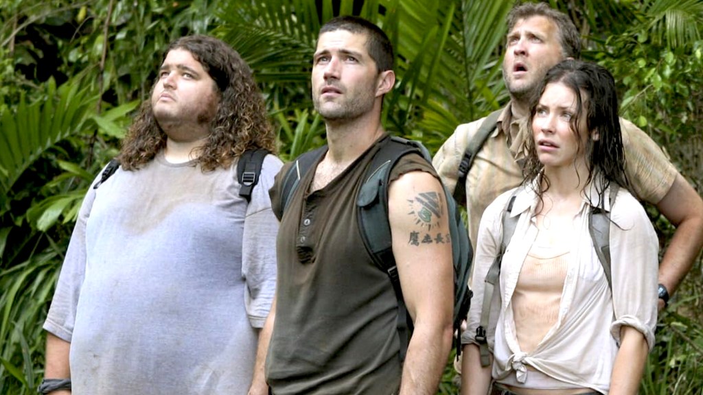 Jorge Garcia, Matthew Fox et Evangelíne Lilly dans Lost