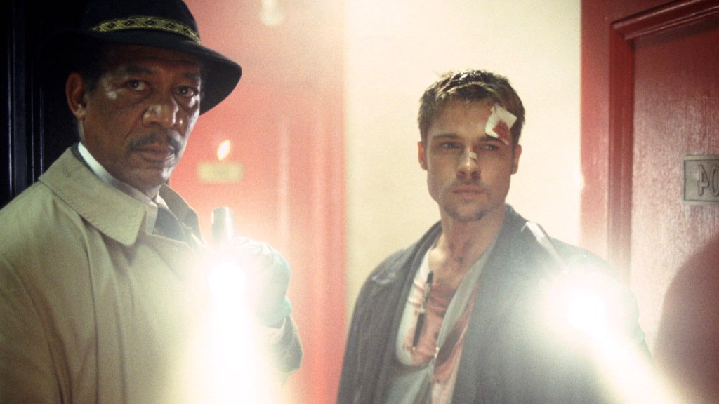 Morgan Freeman and Brad Pitt in Se7en