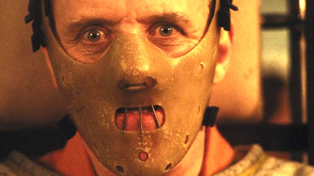 Anthony Hopkins in The Silence of the Lambs wearing mask