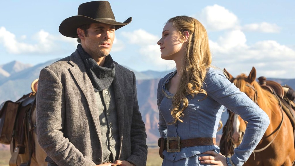 James Marsden and Evan Rachel Wood in Westworld