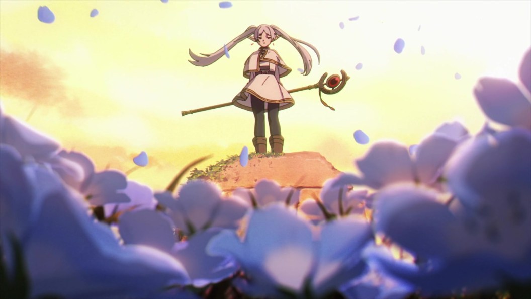 Frieren Beyond Journey's End fantasy anime blue flowers