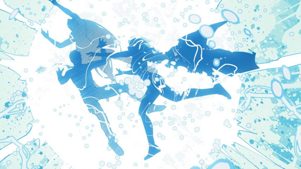 Superwoman saving Silver Banshee and Jimmy Olsen in battle with Radiant from Superman #23