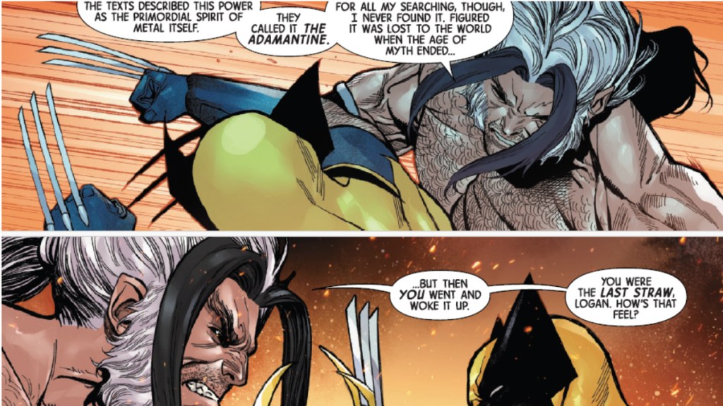 Romulus and Wolverine discussing the Adamantine in Wolverine #7