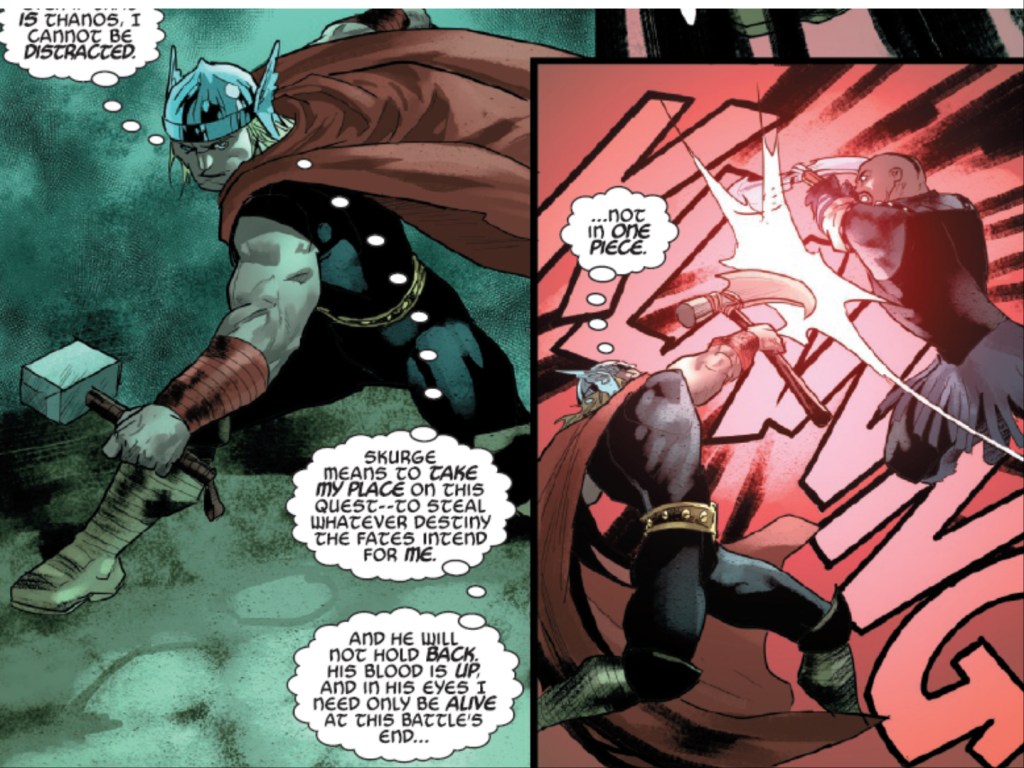 Thor and Skurge fighting it out in Immortal Thor #21