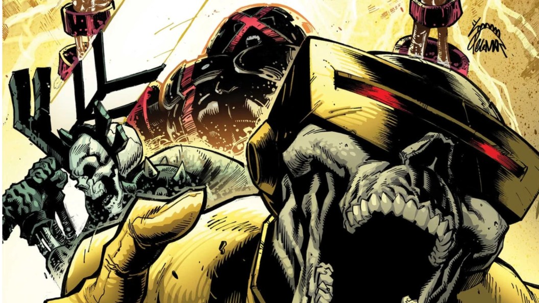 The skeletal remains of Magik, Juggernaut, and Cyclops