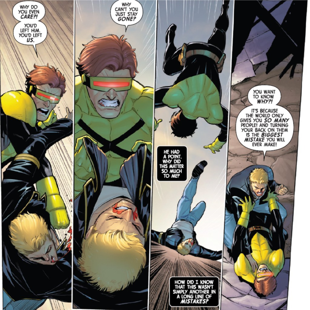 Havok e Cyclops lutando no X-Factor #8