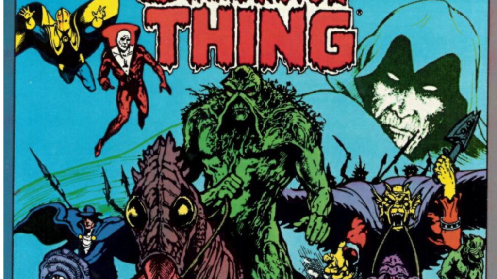 Swamp Thing, the Demon, Phantom Stranger, Doctor Fate, Deadman, and the Spectre ride to war in Hell in American Gothic