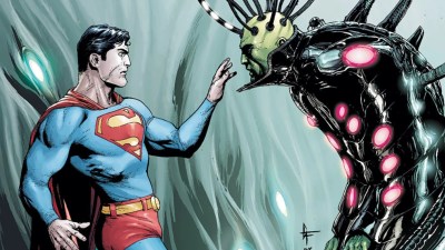 Superman confronting Brainiac