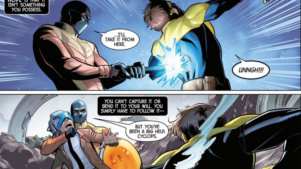 John Wraith taking down Cyclops and grabbing XAvier