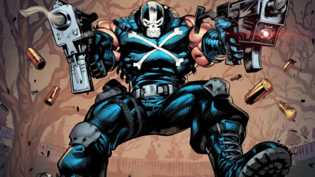 Crossbones firing guns
