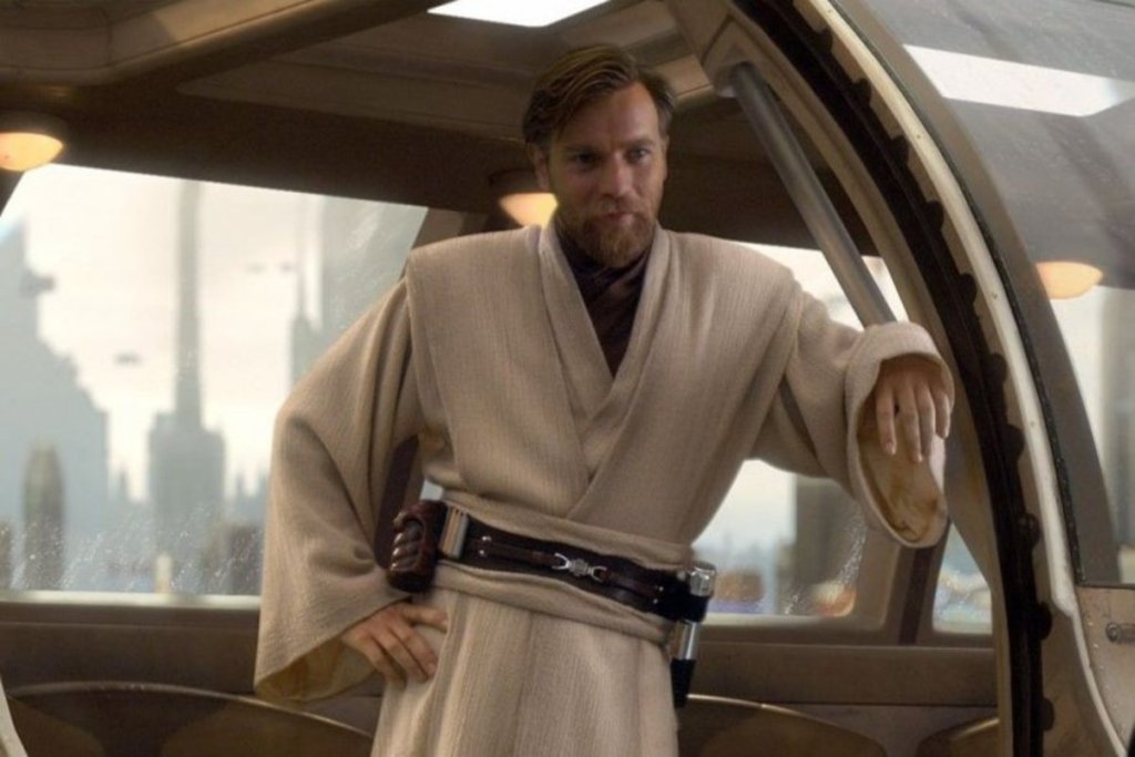 Obi-Wan Kenobi launging in a Coruscant taxi in Star Wars: Episode III: Revenge of the Sith