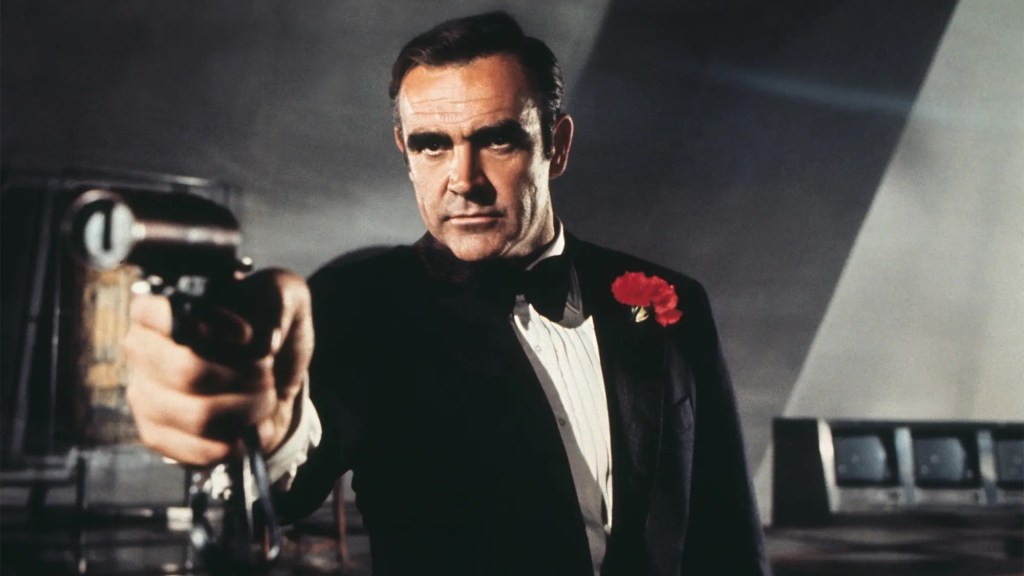 Sean Connery James Bond pointing gun