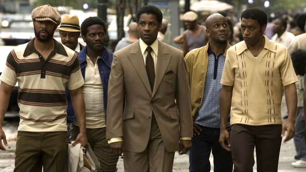 Denzel Washington, Chiwetel Ejiofor, and Common in American Gangster