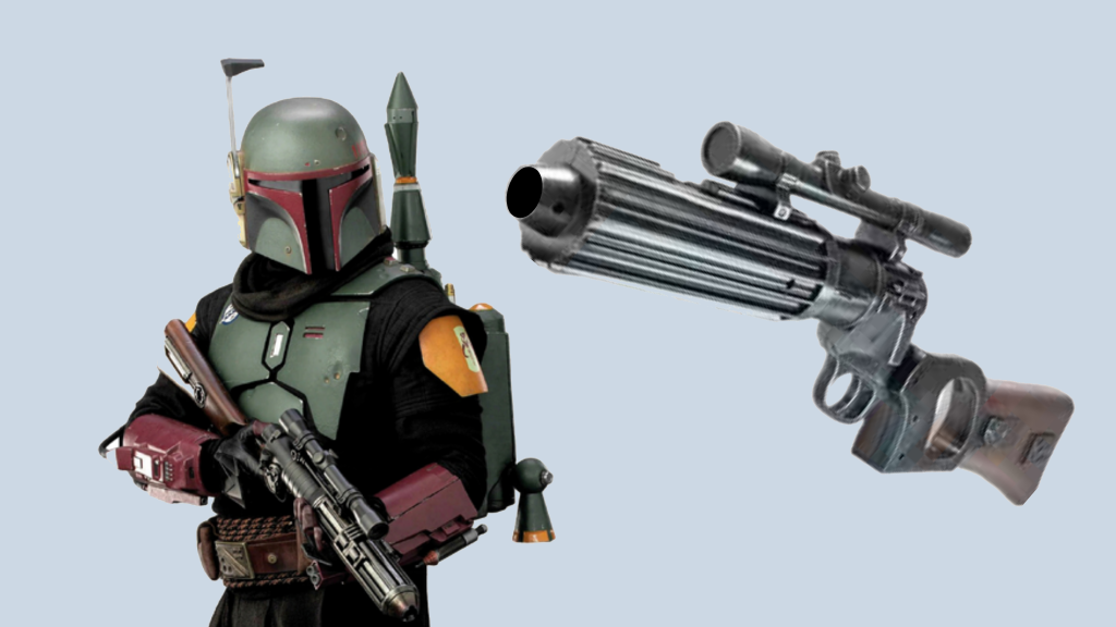 Boba Fett with his EE-3 blaster
