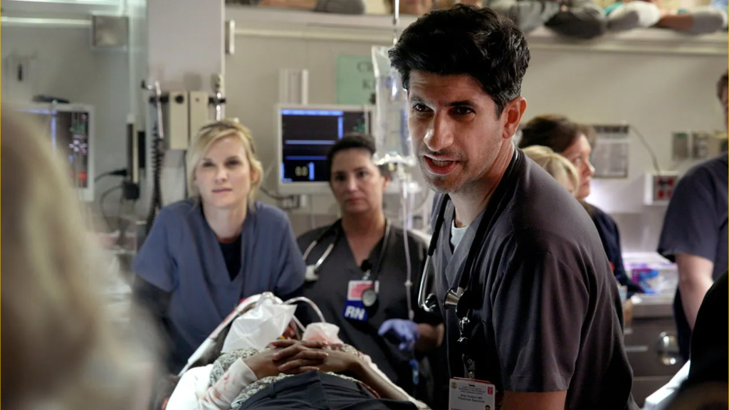 The cast of Code Black prepare for a procedure 