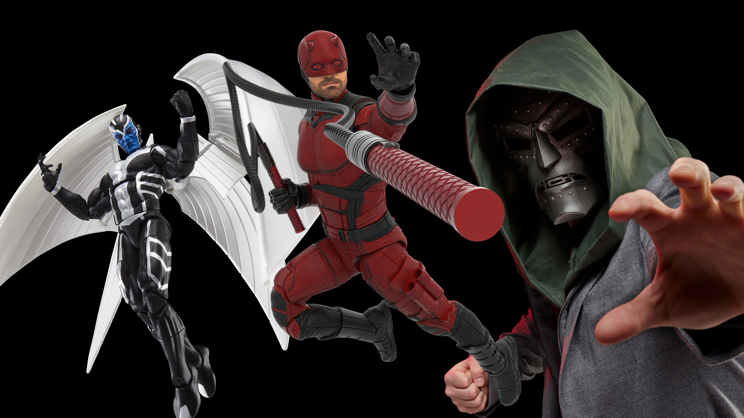 Marvel Legends Daredevil: Born Again, Doom Helmet, and Marvel Legends Daredevil: Born Again, Doom Helmet, and