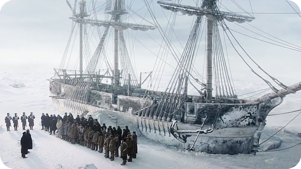 A ship stranded on ice on the horror series The Terror