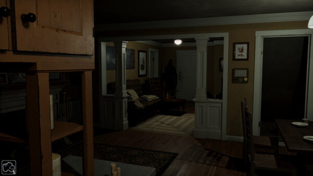 Demonic presence at back of the living room in Confabulation