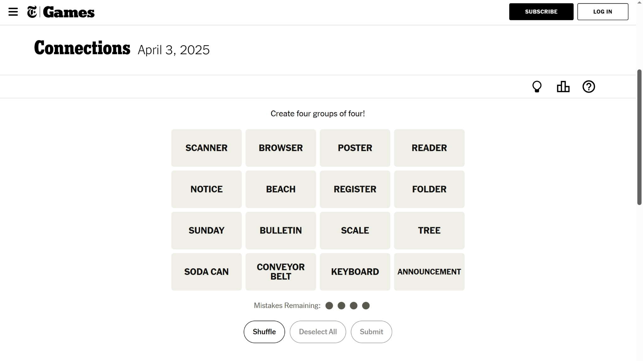 New York Times Connections Answers For April 3rd Comicbook