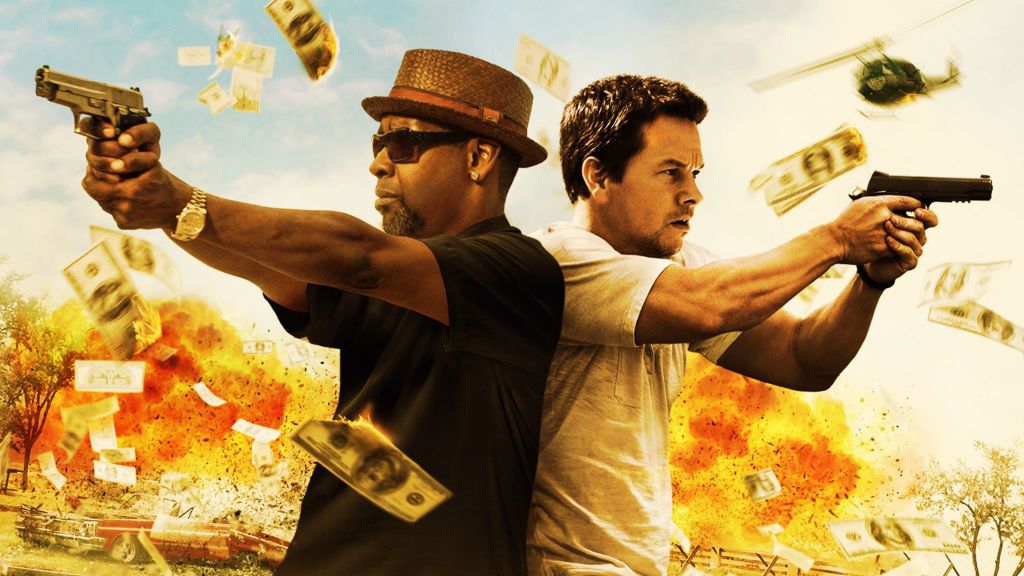Denzel Washington and Mark Wahlberg in the poster of 2 Guns