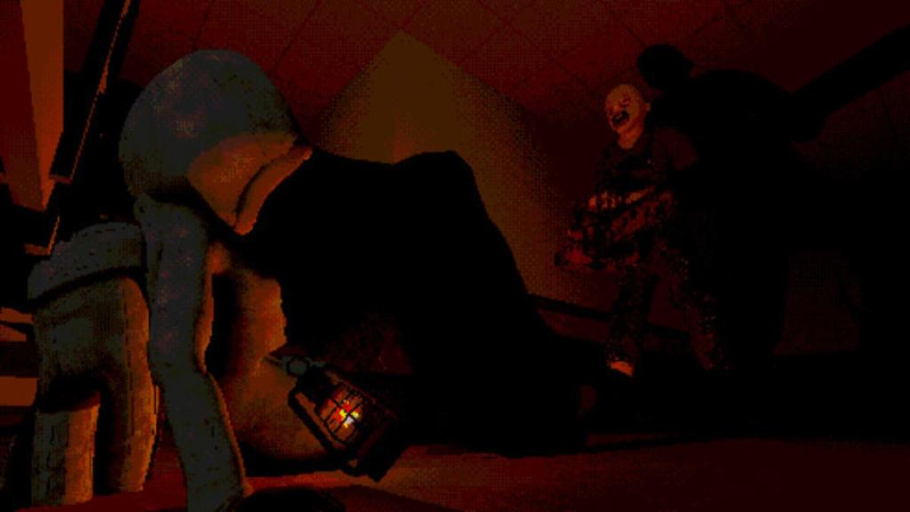 Forsaken Frontier character hiding from an enemy