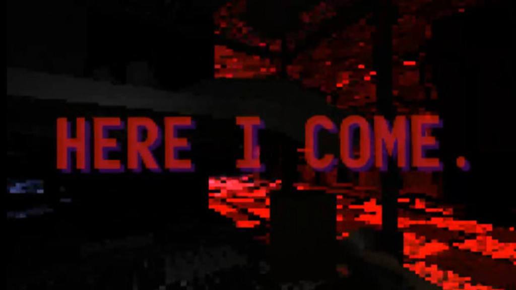 IT STEALS dark room with the words Here I Come overlayed on screen