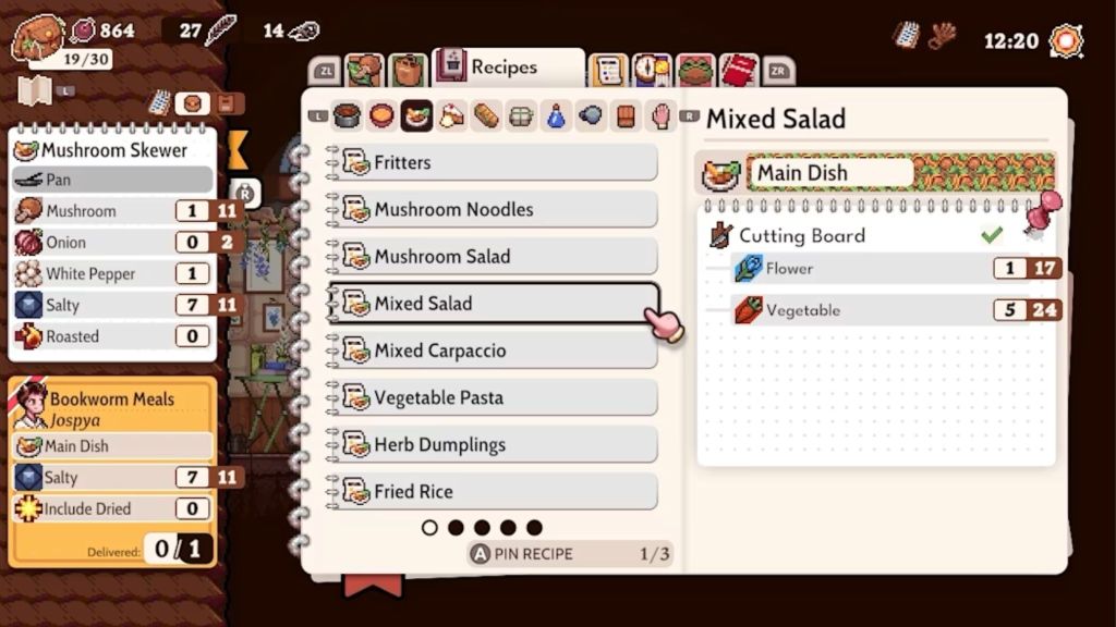 Magical Delicacy Recipe Screen