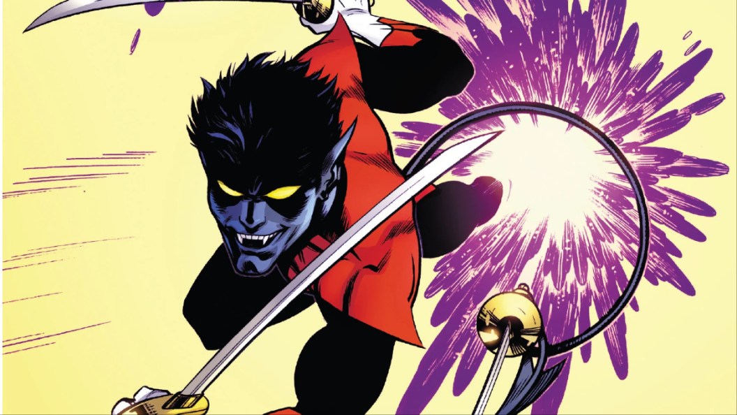 Nightcrawler teleporting in with his swords