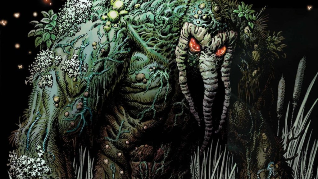 Man-Thing in the swamp looking frightening