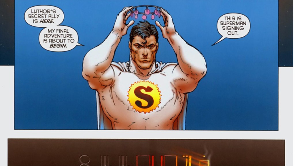Superman in his white suit ready to go after Solaris in All-Star Superman #11