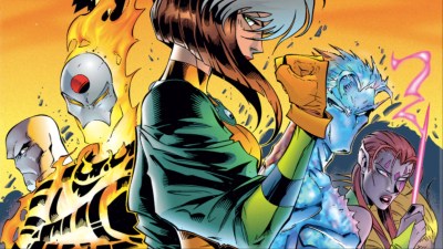 Morph, Sufire, Rogue, Iceman, and Blink gathered together ffomr the cover of Astonishing X-Men #4