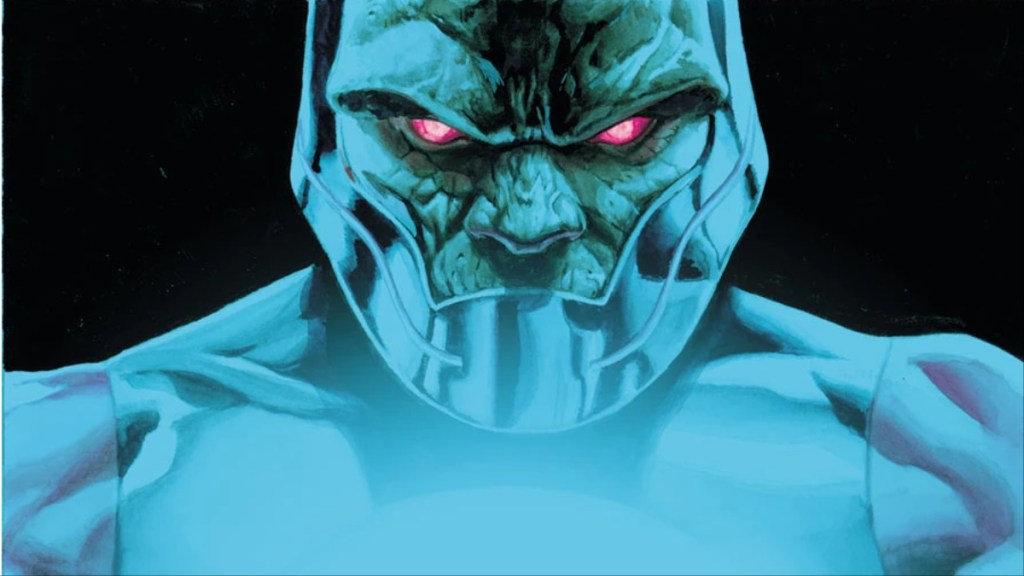 Darkseid glowing with blue energy from Final Crisis