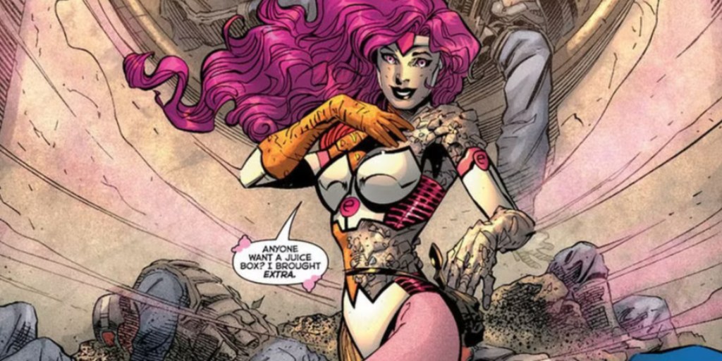 Element Woman asking if anyone wants a juicebox