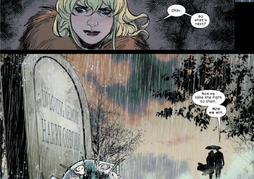 Ultimate Gwen Stacy and Harry Osborn walking awat from his grave