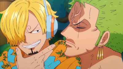 Sanji mocking Zoro in the Egghead Island arc of the 'One Piece' anime