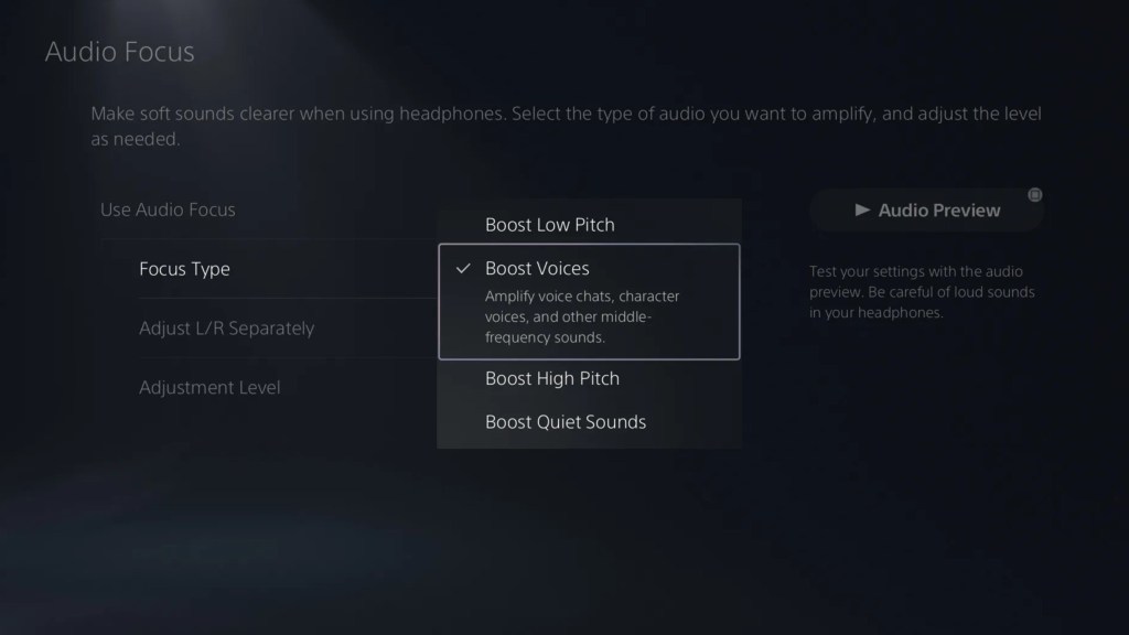 PlayStation Audio Focus Update