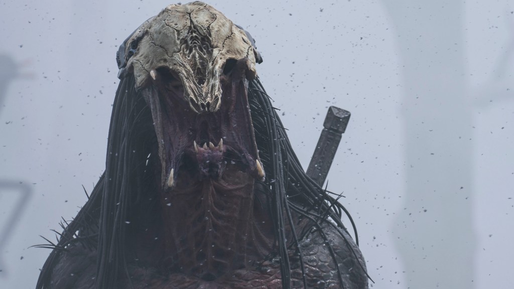 Feral Predator with mouth open wide.